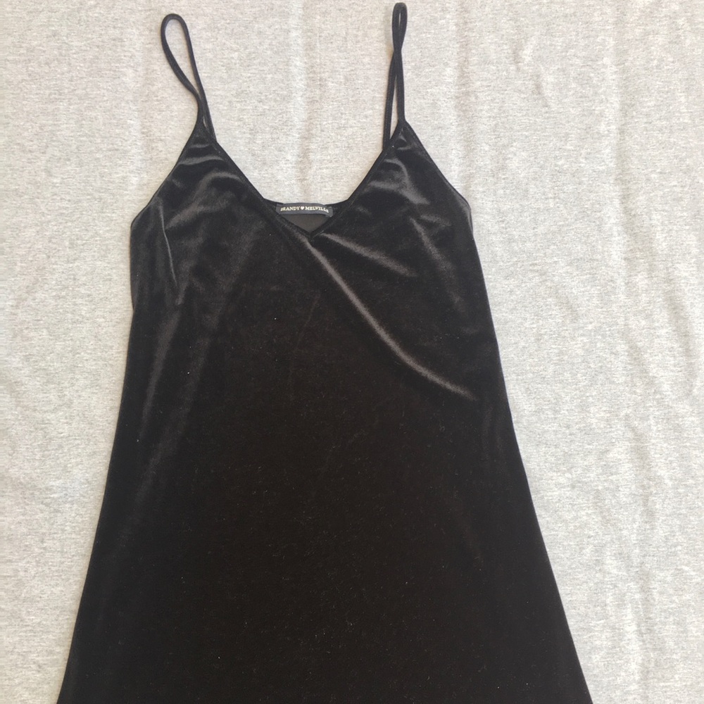 Black Brandy Melville velvet slip dress